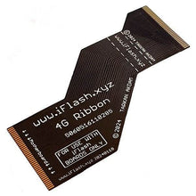Load image into Gallery viewer, Black flex ribbon cable with gold connectors and printed text specifications for electronic device.
