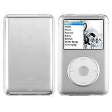 Load image into Gallery viewer, Apple iPod Classic silver portable media player with click wheel and LCD display showing music menu options

