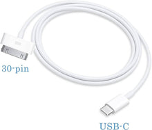 Load image into Gallery viewer, 30Pin to USB C Cable Charging Syncing iPad iPhone iPod Classic 1m 3ft White - ResaleFirm
