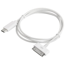 Load image into Gallery viewer, White USB-C to 30-pin adapter charging cable with connectors on both ends
