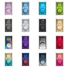 Load image into Gallery viewer, Set of 16 colorful retro-style digital device replicas in various bright colors including purple, blue, green, black, white, gold, and red.
