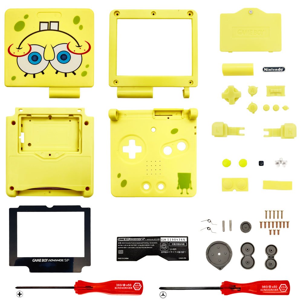 Replacement Housing for Nintendo GBA Game Boy Advance SP Shell Spongebob Yellow