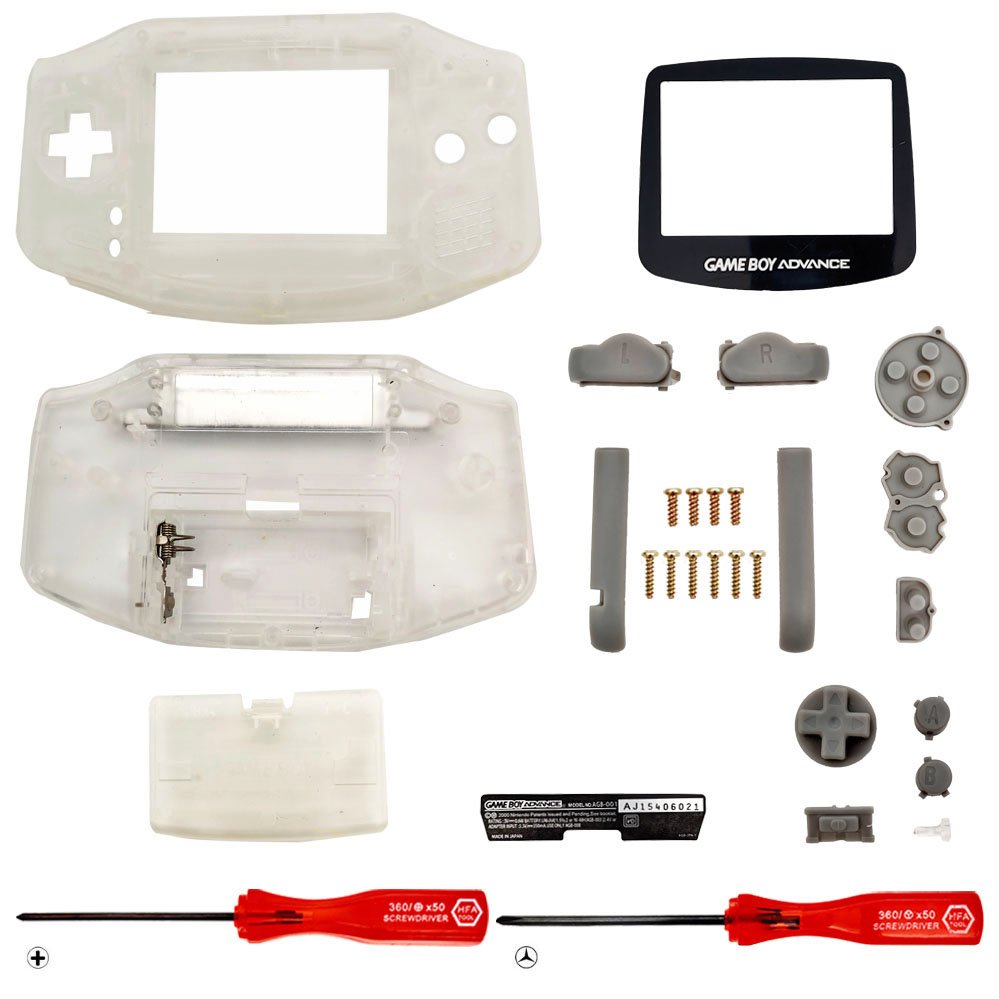 Replacement Housing for Nintendo GBA Game Boy Advance Shell Screen Lens Clear