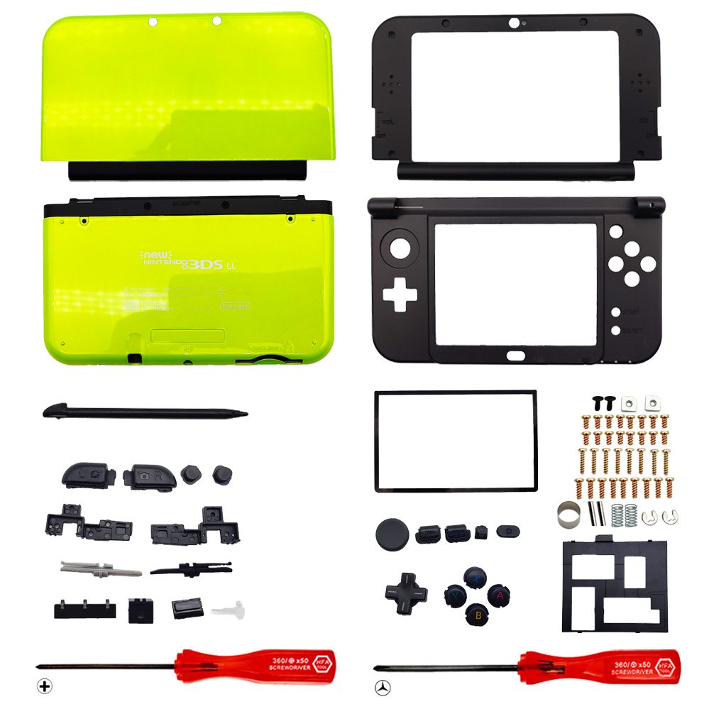 Replacement Housing for New Nintendo 3DS XL Shell Screen Tools Apple Green