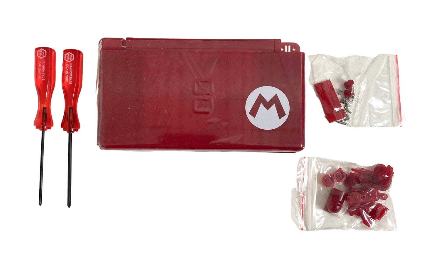 Replacement Housing for Nintendo DS Lite Glass Lens Shell Red Mario Limited