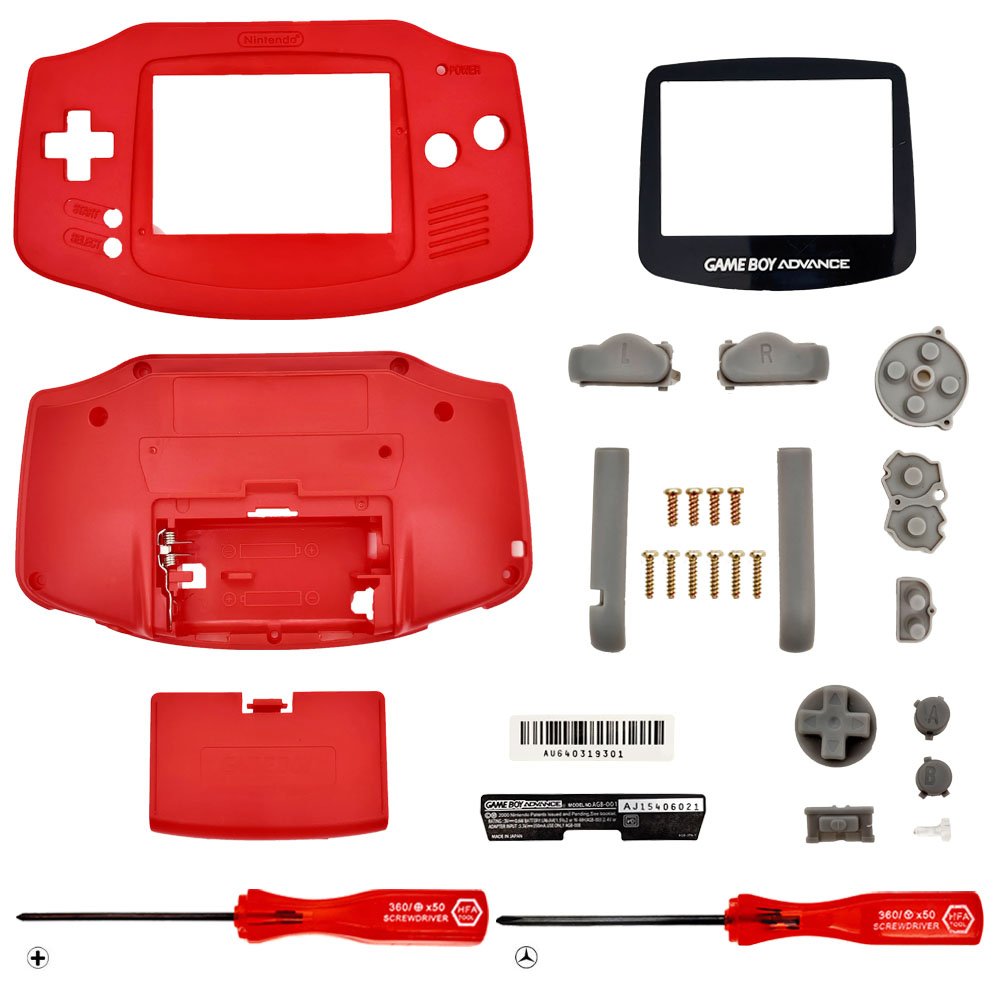 Replacement Housing for Nintendo GBA Game Boy Advance Shell Screen Red