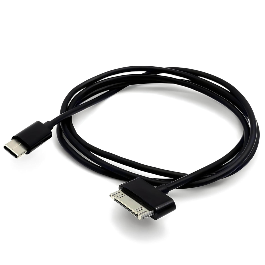 30Pin to USB C Cable Charging Syncing iPad iPhone iPod Classic 1m 3ft Black - ResaleFirm