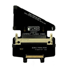 Load image into Gallery viewer, Black CompactFlash card reader with gold connectors and insertion slot for compact flash memory cards
