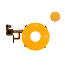 Load image into Gallery viewer, Golden yellow portable digital media player with circular design, white center dial, menu display, and control buttons.
