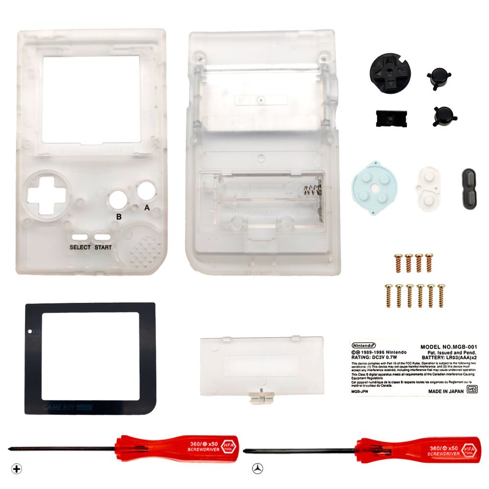 Replacement Housing for Nintendo Game Boy Pocket GBP Shell Transparent Clear