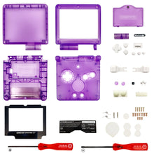 Load image into Gallery viewer, Replacement Housing for Nintendo GBA Game Boy Advance SP Shell Clear Purple Tool
