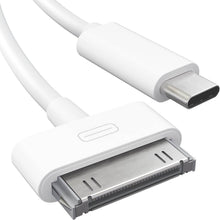 Load image into Gallery viewer, 30Pin to USB C Cable Charging Syncing iPad iPhone iPod Classic 1m 3ft White - ResaleFirm
