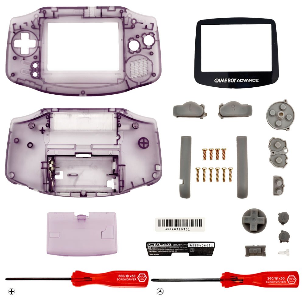 Replacement Housing for Nintendo GBA Game Boy Advance Shell Screen Atomic Purple