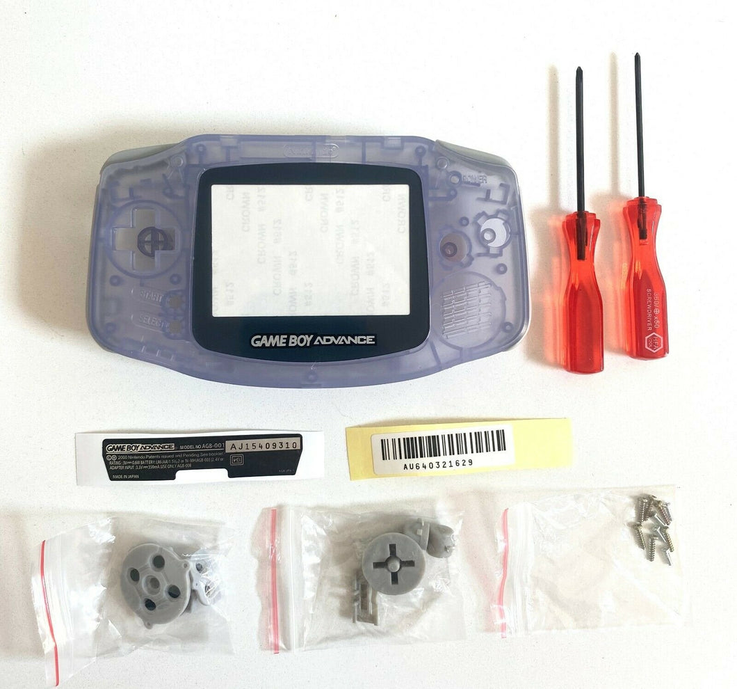 Replacement Housing for Nintendo GBA Game Boy Advance Shell Screen Glacier Gray