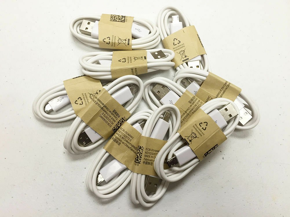 Wholesale Bulk 100 Lot White Micro USB Charger Cable Cords for Samsung LG HTC s7
