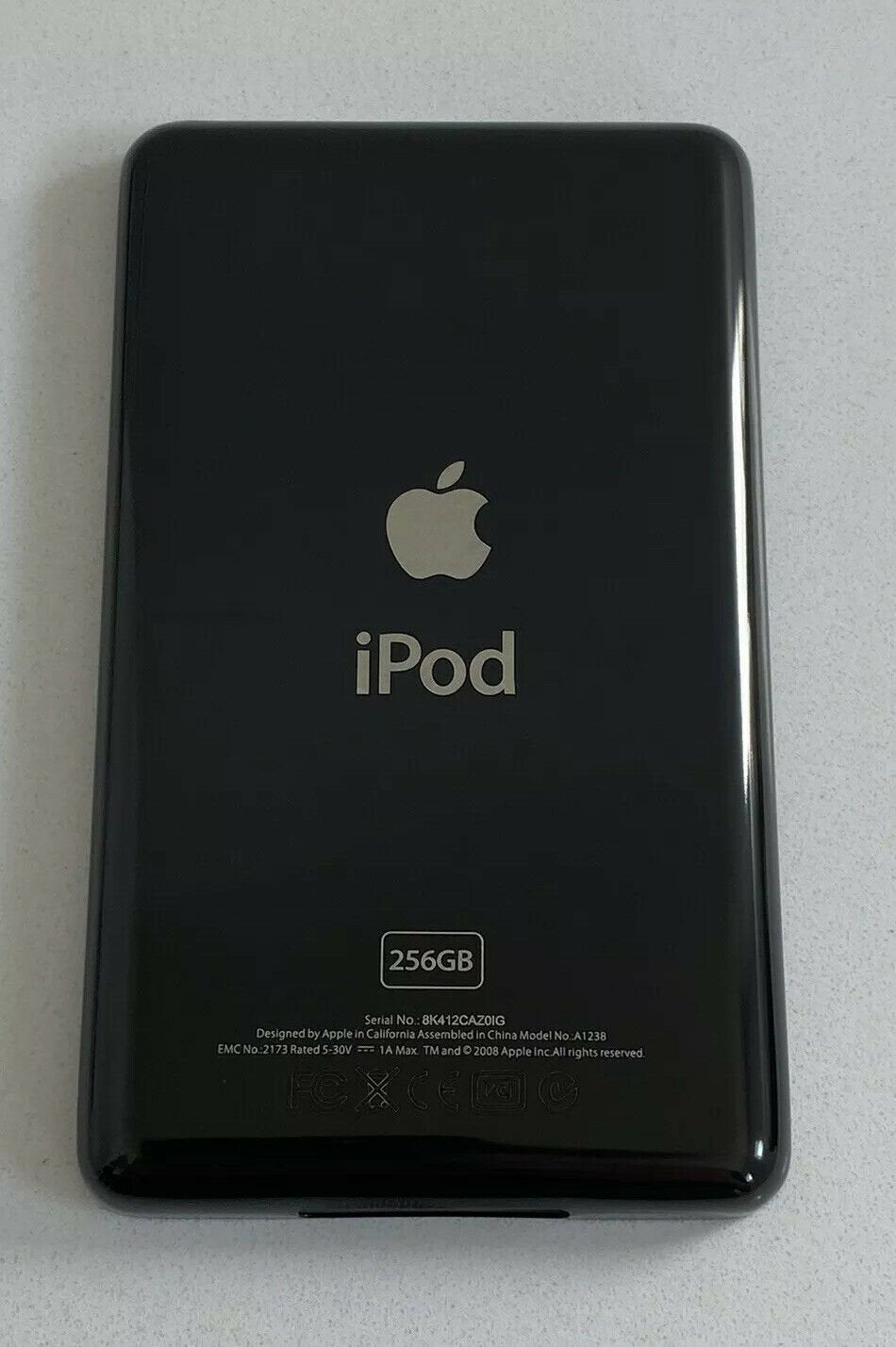 Black Back Plate Apple iPod Classic 6th 7th Housing Rear Thin Cover 256GB Rear
