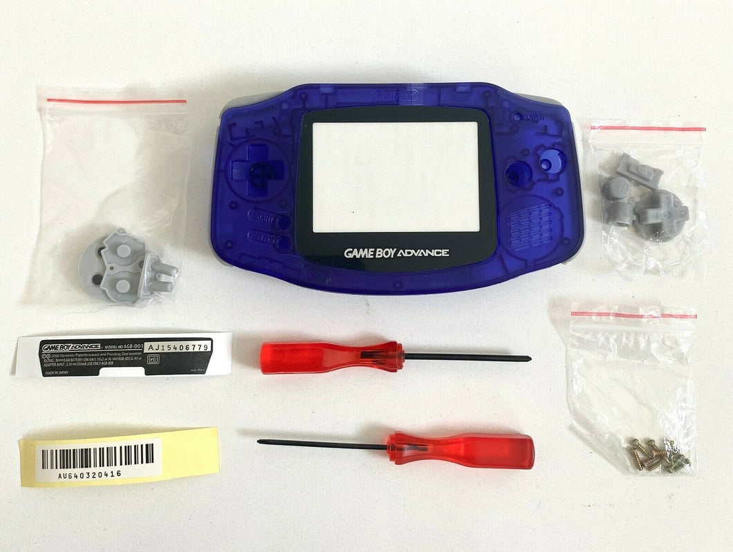 Replacement Housing for Nintendo GBA Game Boy Advance Shell Screen Clear Purple