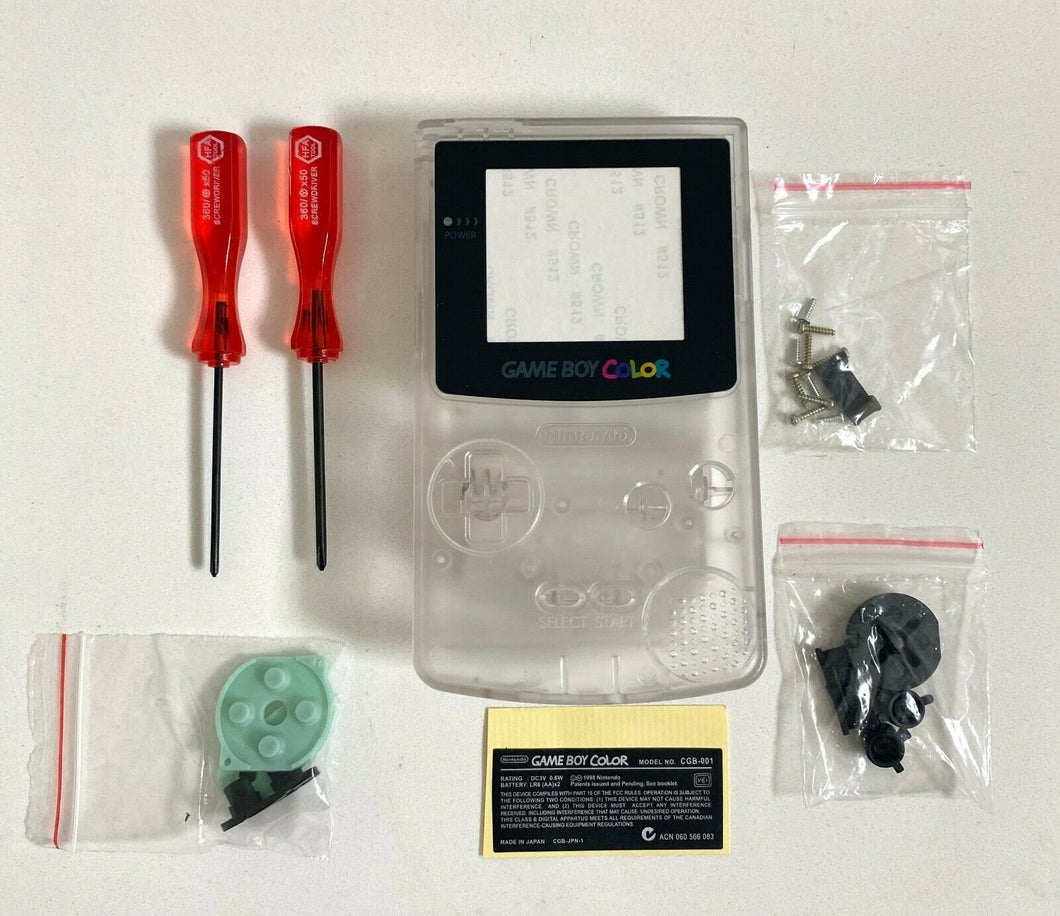 Replacement Housing for Nintendo Game Boy Color Lens GBC Shell Transparent Clear