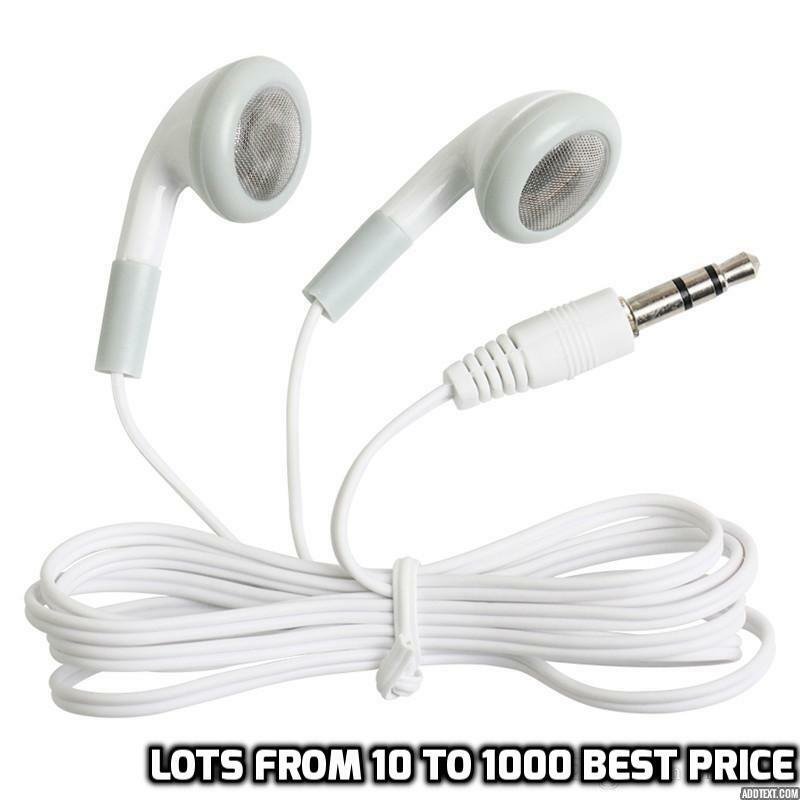 100 Lot Bulk Wholesale White 3.5MM Headphones Earbuds Earphones for iPhone