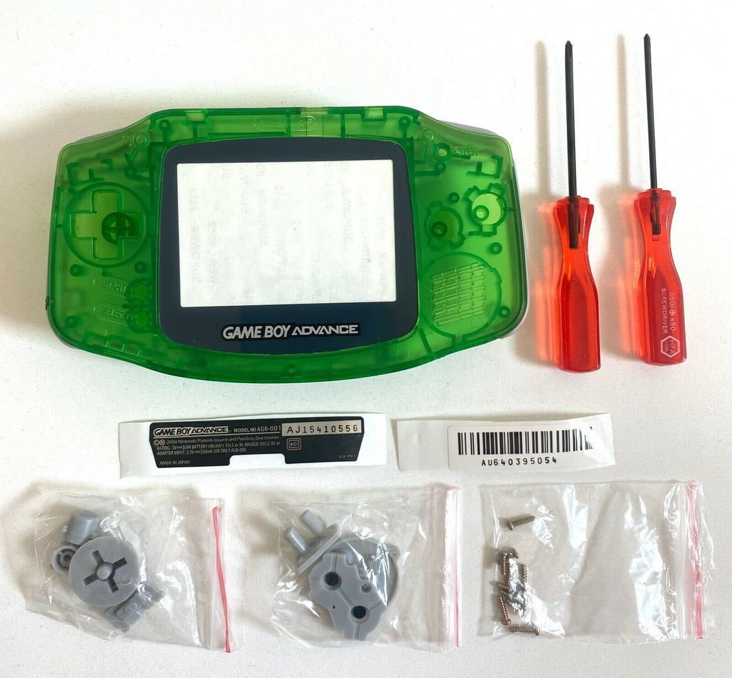 Replacement Housing for Nintendo GBA Game Boy Advance Shell Clear Jungle Green