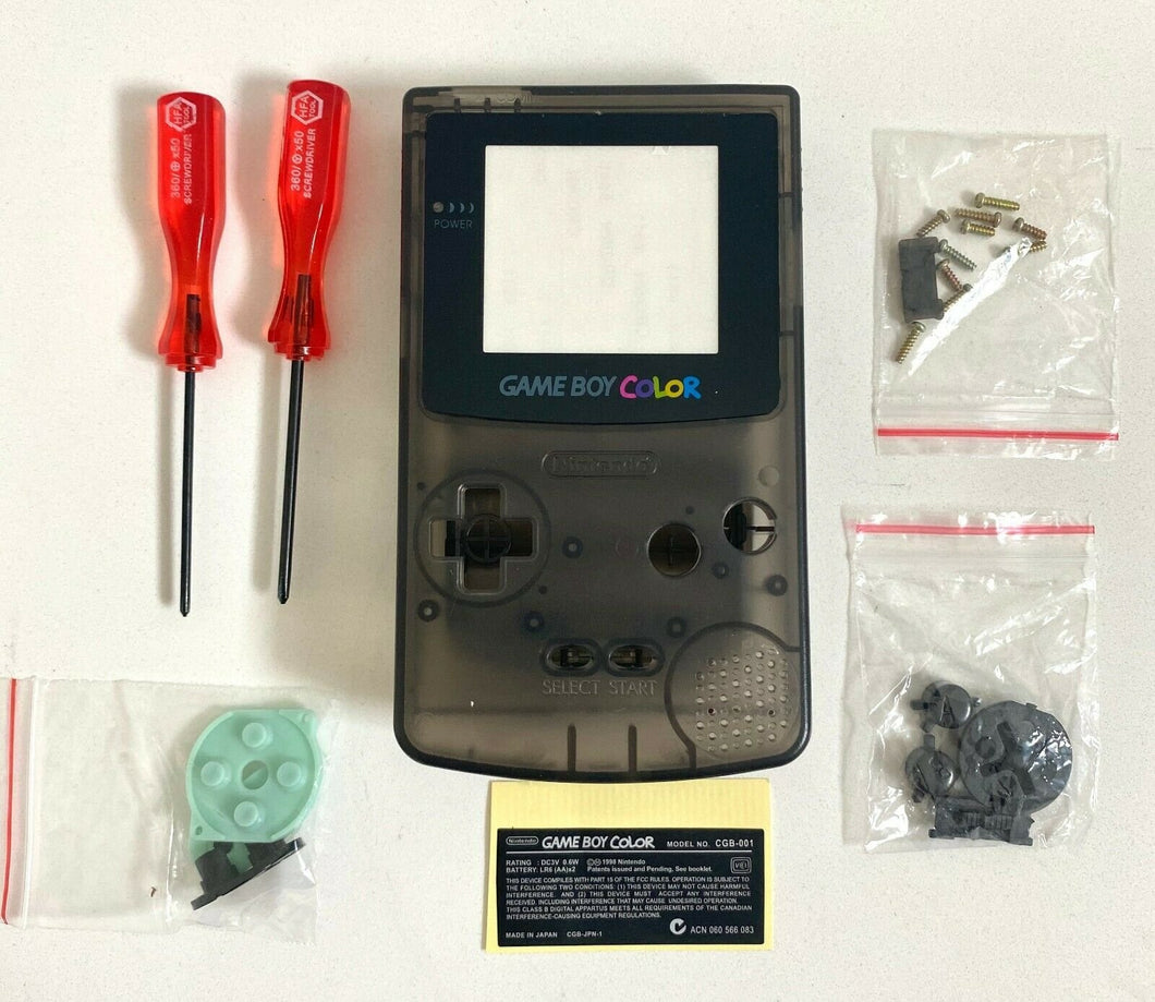 Replacement Housing for Nintendo Game Boy Color Lens GBC Shell Clear Black