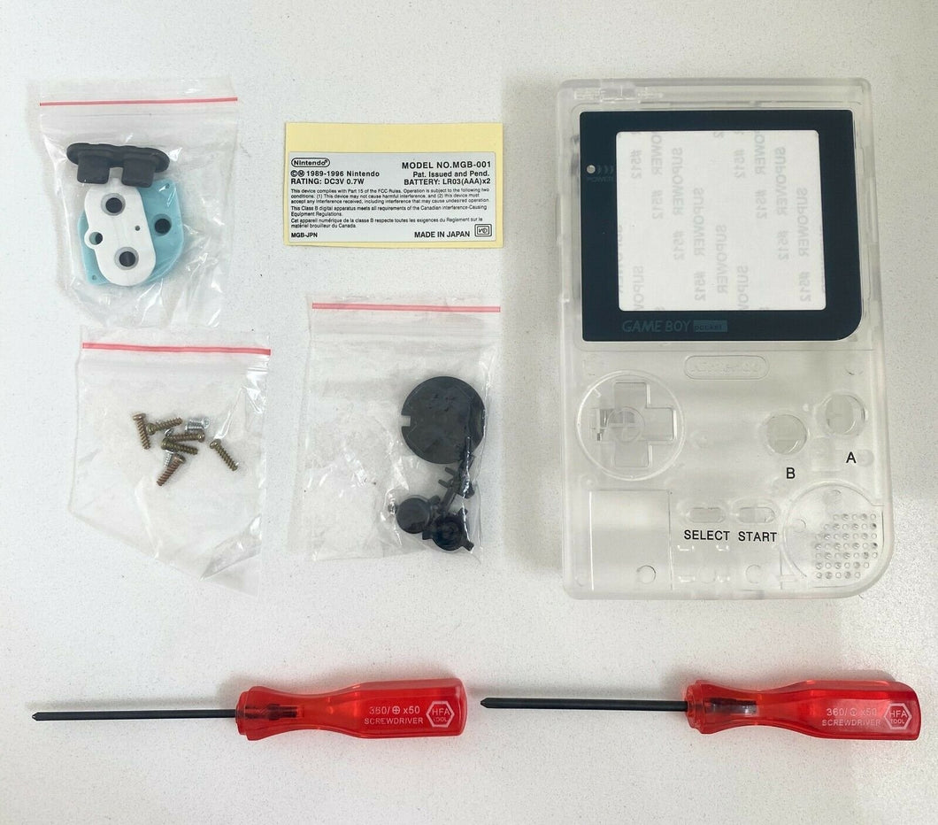 Replacement Housing for Nintendo Game Boy Pocket GBP Shell Transparent Clear
