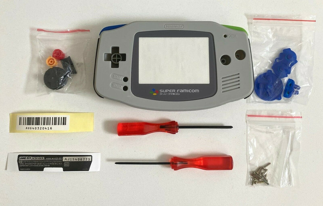 Replacement Housing for Nintendo GBA Game Boy Advance Shell Screen Super Famicom