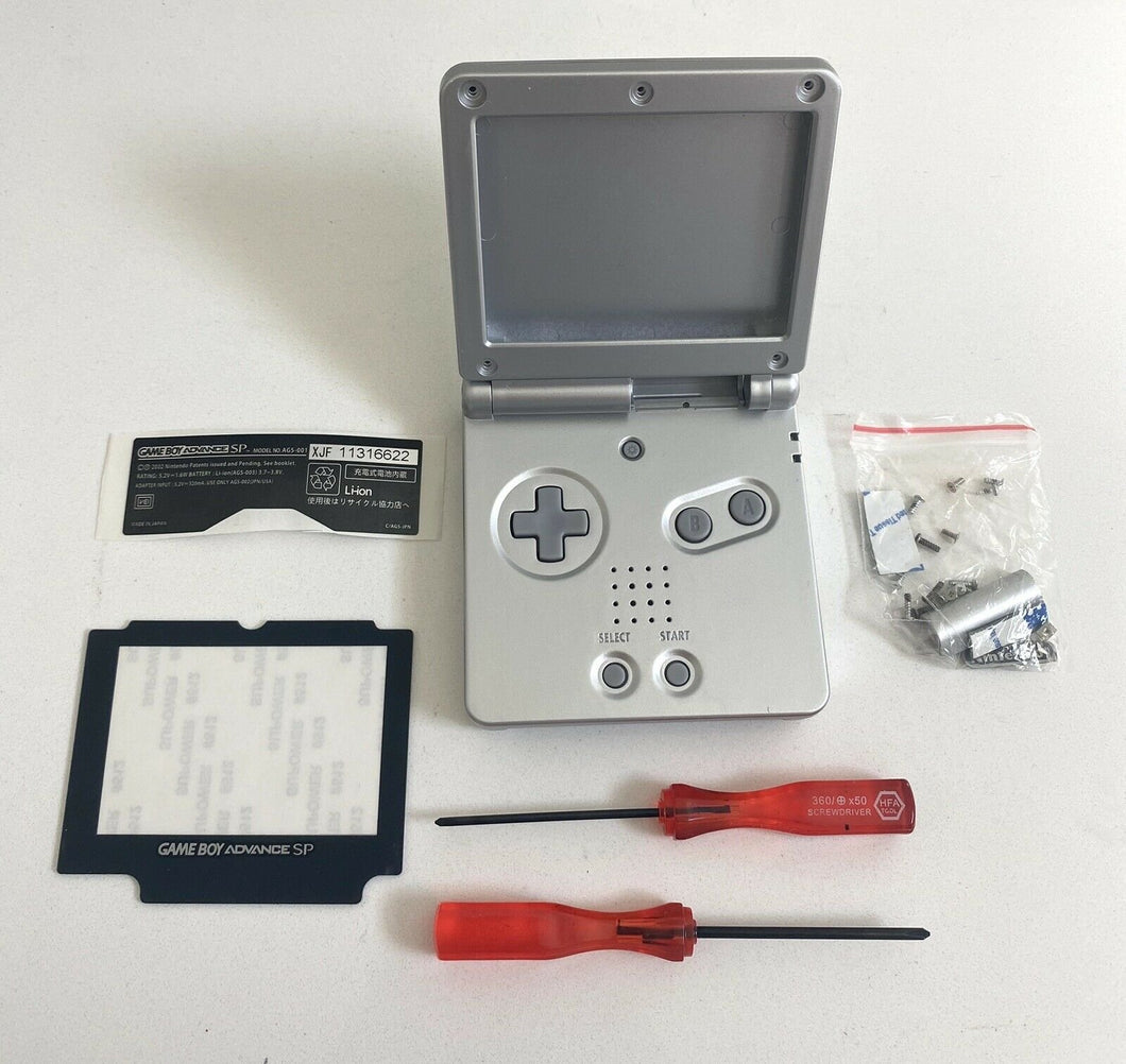 Replacement Housing for Nintendo GBA Game Boy Advance SP Shell Platinum Silver
